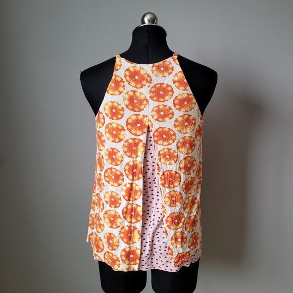 Citrus slice tank top with polkadot peekaboo back - Picture 7 of 7